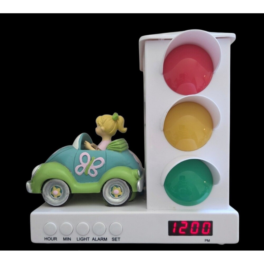 It’s About Time Stoplight Sleep Trainer Alarm Clock Girl Car Tested Working